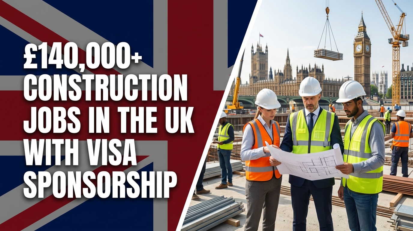 £140,000+ Construction Jobs in the UK with Visa Sponsorship
